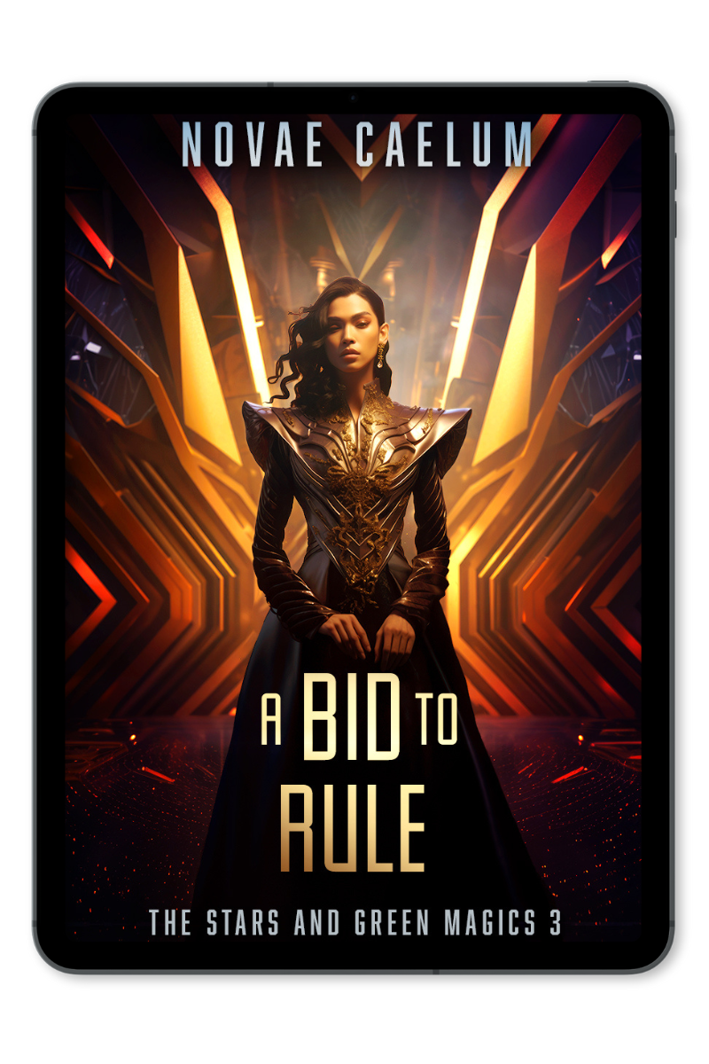 The Novae Caelum cover of The Stars and Green Magics Ebook Bundle (Books 1-4) aims to rule the stage.