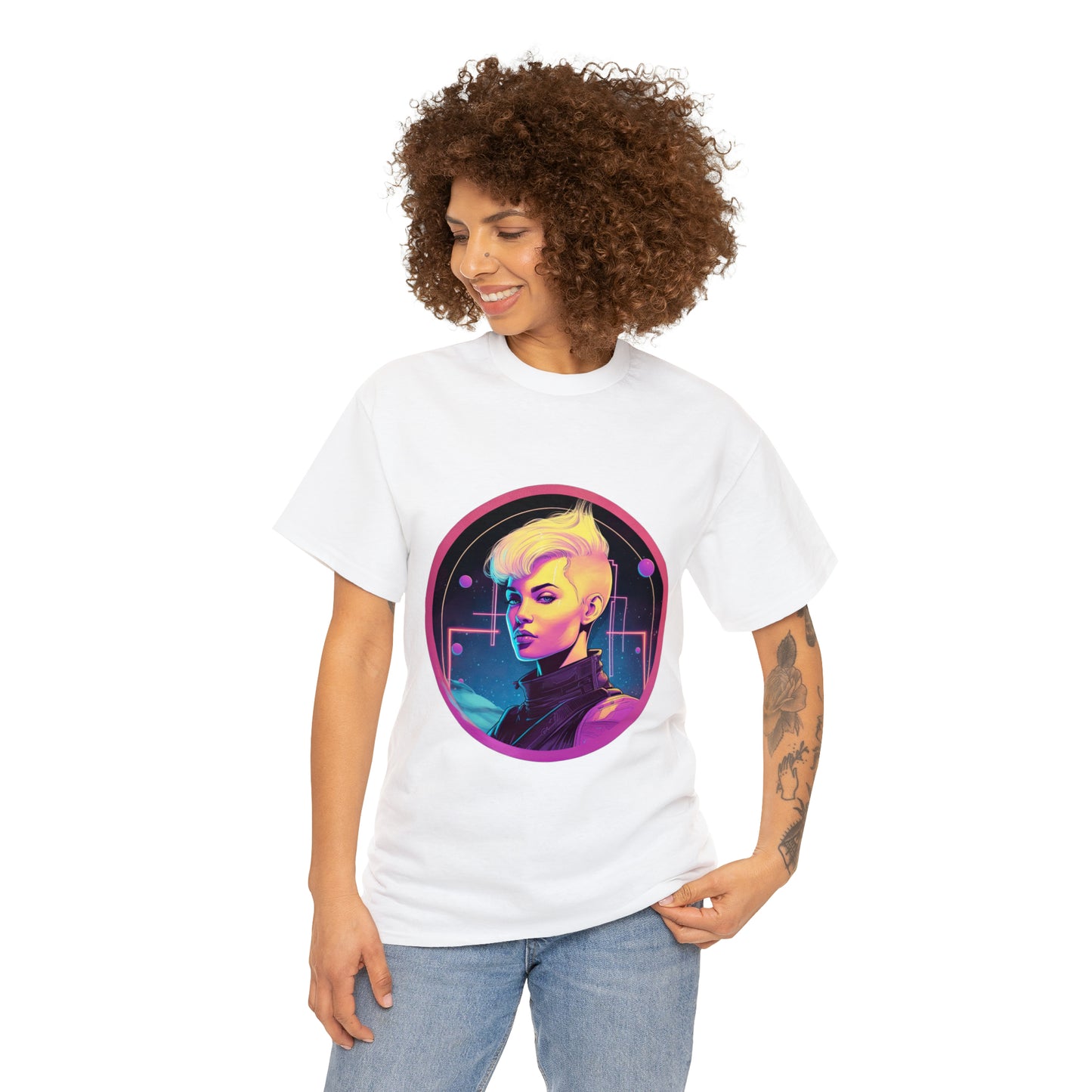 Cyberpunk Woman - Unisex Heavy Cotton Tee