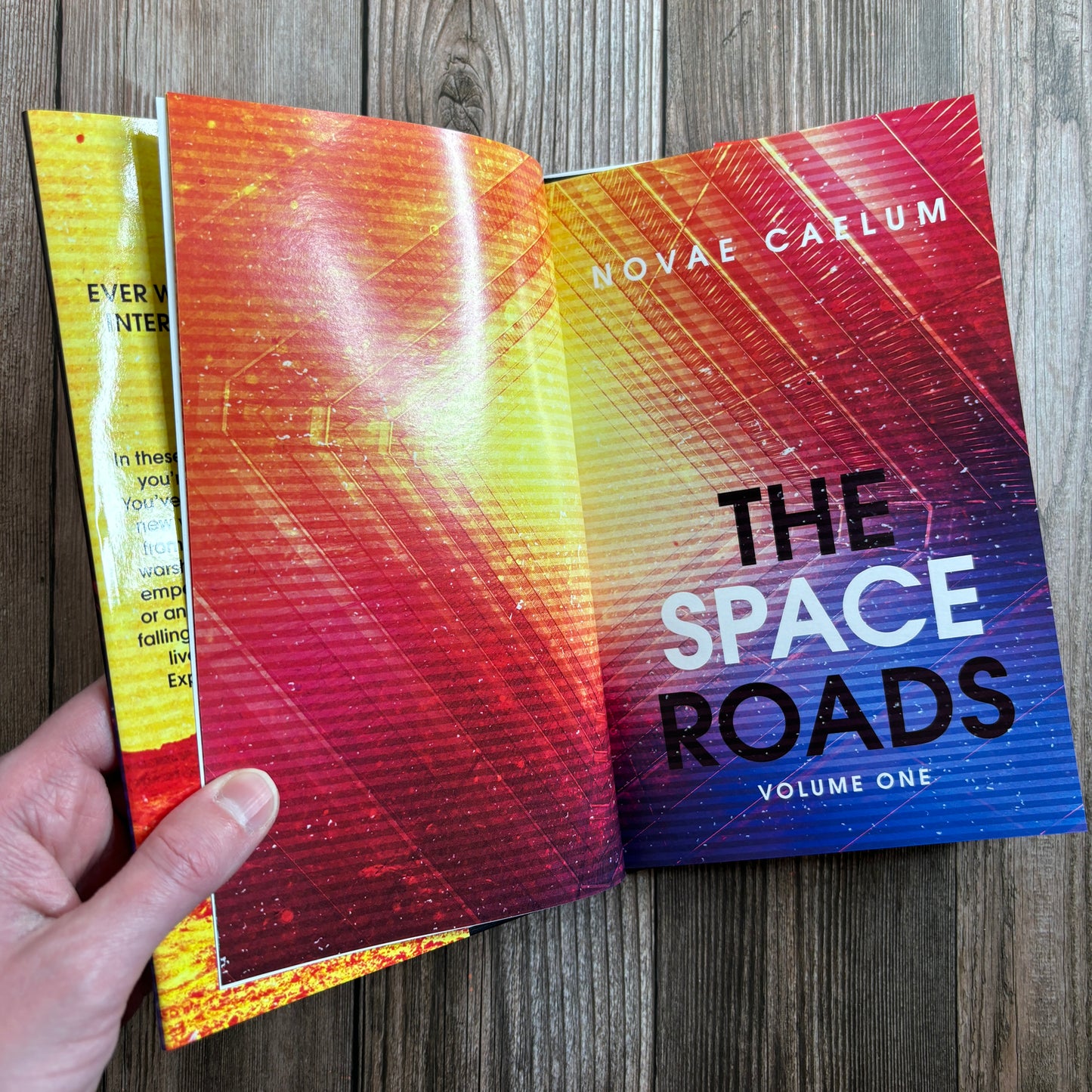Interior title page of "The Space Roads" by Novae Caelum.
