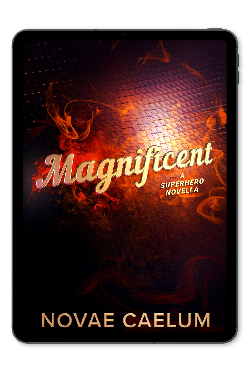 The cover of "Magnificent: A Nonbinary Superhero Novella (Ebook)" by Novae Caelum.