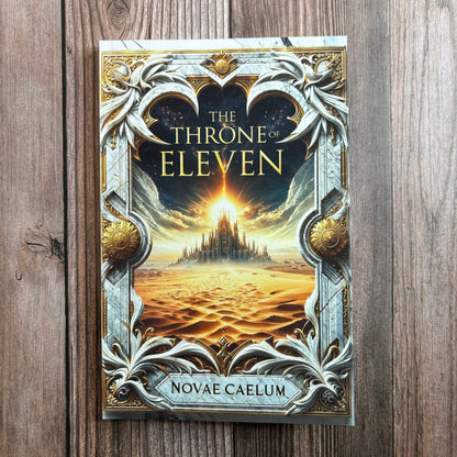 Cover visible for paperback "The Throne of Eleven" by Novae Caelum.